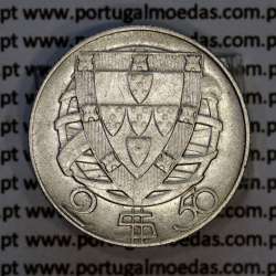 2$50 Escudos 1948 prata, 2 escudos e 50 centavos 1948 em prata da Republica Portuguesa, (MBC), World Coins Portugal KM 580