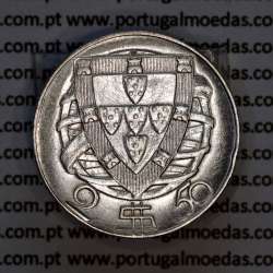2$50 Escudos 1945 prata, 2 escudos e 50 centavos 1945 em prata da Republica Portuguesa, (MBC+), World Coins Portugal KM 580