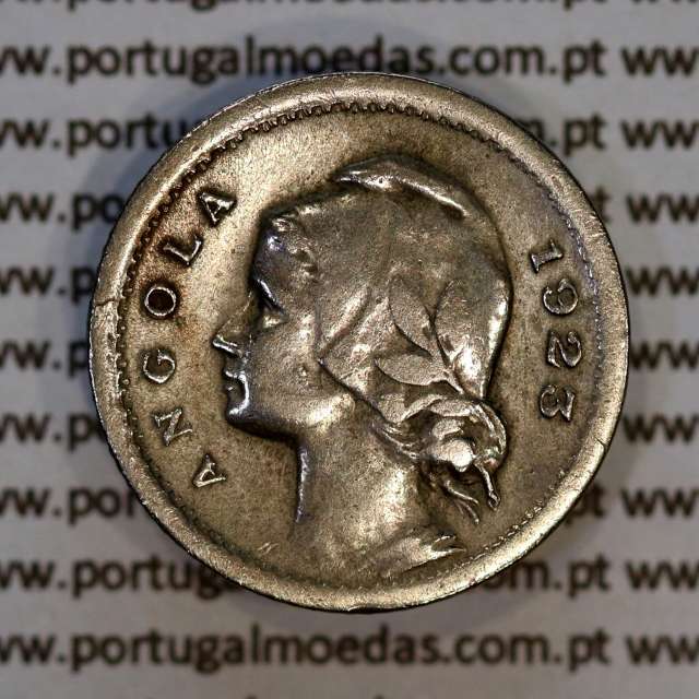 10 Centavos 1923 Cupro-Níquel Angola, Ex-Colónia portuguesa de Angola, (MBC+), World Coins Angola KM 63