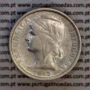 20 centavos 1913 prata, $20 centavos prata 1913 da Republica Portuguesa, (MBC), World Coins Portugal KM 562
