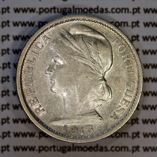 Portugal, silver coin of 20 centavos 1913, $20 centavos 1913 silver of the Portuguese Republic, (VF), W. Coins Portugal KM562