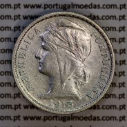 20 centavos 1913 prata, $20 centavos prata 1913 da Republica Portuguesa, (MBC+), World Coins Portugal KM 562-2