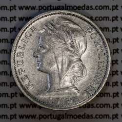 20 centavos 1913 prata, $20 centavos prata 1913 da Republica Portuguesa, (MBC+), World Coins Portugal KM 562-4