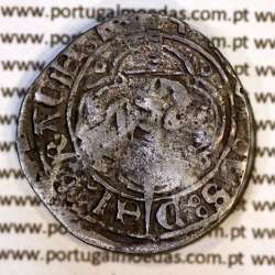 Espadim coin of King Afonso V (1438–1481), a rare variant with the obverse legend separated by double annulets "8"