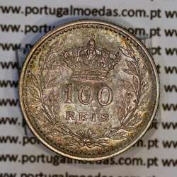 100 réis 1909 prata D. Manuel II, tostão prata 1909, (MBC+), World Coins Portugal KM 548