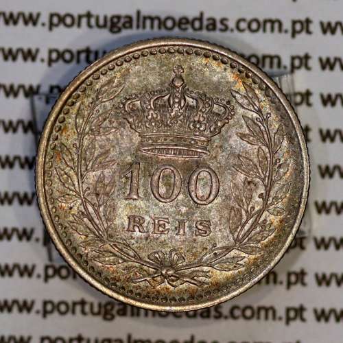Portugal, silver coin 100 réis 1909, D. Manuel II, silver tostão 1909, (VF+), World Coins Portugal KM 548