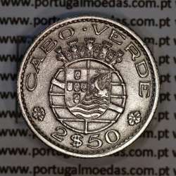 Cabo Verde, 2$50 1953 cuproníquel, dois escudos e cinquenta centavos 1953 cuproníquel, (MBC+/Bela-), World Coins Cape Verde KM 9