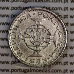 Cape Verde, Copper-Nickel coin of 2 1/2 Escudos 1953, 2$50 Escudos 1953 Copper-Nickel, (VF+/XF), World Coins Cape Verde KM 9