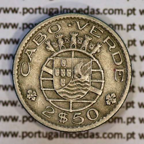 Cabo Verde, 2$50 1953 cuproníquel, dois escudos e cinquenta centavos 1953 cuproníquel, (MBC+), World Coins Cape Verde KM 9