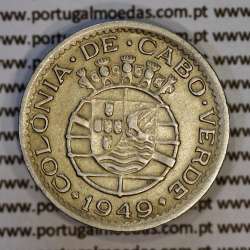 50 centavos 1949 alpaca de Cabo Verde, Ex-Colónia portuguesa de Cabo verde, (MBC+), World Coins Cape Verde KM 6