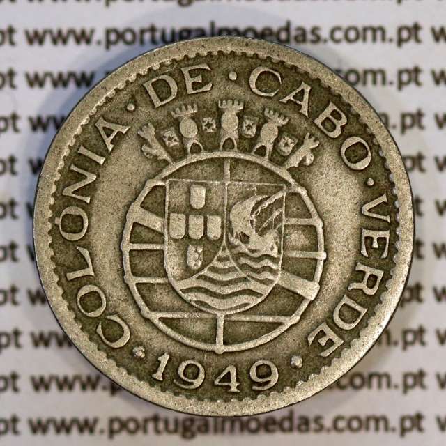 50 Centavos 1949 Nickel brass of Cape Verde, 50 Centavos 1949, former Portuguese colony, (F+/VF), World Coins Cape Verde KM6