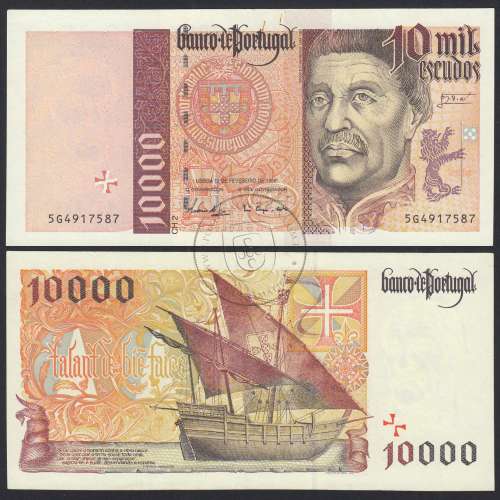 Nota de 10000 Escudos 1998 Infante D.Henrique, 10000$00 12/02/1998 Chapa: 2- Banco de Portugal (Pouco Circulada)