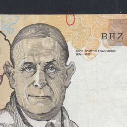 10,000 Escudos Banknote Egas Moniz May 16, 1991, Plate 1, Bank of Portugal, World Paper Money Pick 185c, (Circulated)