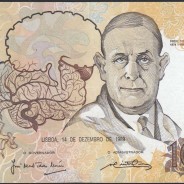 10,000 Escudos Banknote Egas Moniz December 14, 1989, Plate 1, Bank of Portugal, World Paper Money Pick 185b, (Circulated)