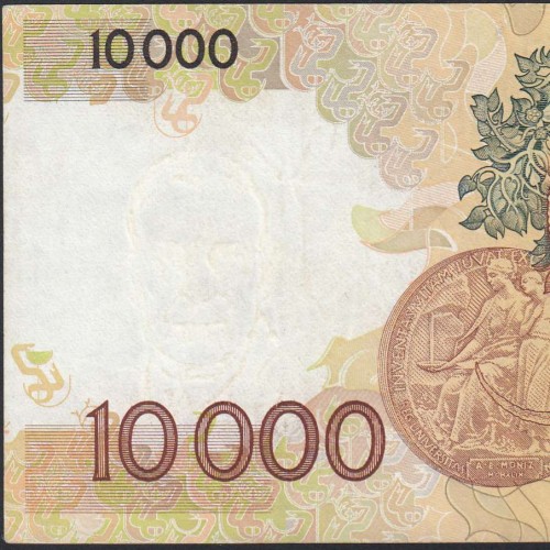 Nota de 10000 Escudos Egas Moniz 14 de Dezembro 1989, Chapa 1, Banco de Portugal, World Paper Money Pick 185b, (Circulada)