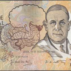 Nota de 10000 Escudos Egas Moniz 14 de Dezembro 1989, Chapa 1, Banco de Portugal, World Paper Money Pick 185b, (Circulada)
