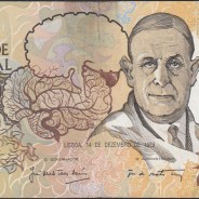 10,000 Escudos Banknote Egas Moniz December 14, 1989, Plate 1, Bank of Portugal, World Paper Money Pick 185b, (Circulated)