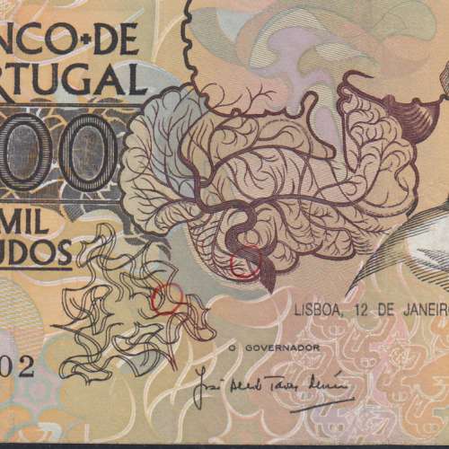 Nota de 10000 Escudos Egas Moniz 12 de Janeiro 1989, Chapa 1, Banco de Portugal, World Paper Money Pick 185a, (Circulada)