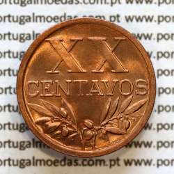 XX centavos 1942 Bronze Republica Portuguesa, 20 centavos 1942 bronze, (Soberba), World Coins Portugal KM 584