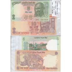 INDIA - LOTE DE 2 NOTAS DIFERENTES-SERIE 1996-2002 ( NÃO CIRCULADA )