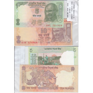 INDIA - LOTE DE 2 NOTAS DIFERENTES-SERIE 1996-2002 ( NÃO CIRCULADA )