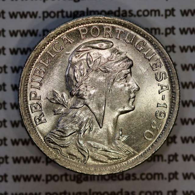 50 Centavos 1930 Alpaca, $50 Centavos 1930 da Republica Portuguesa, (Bela/Soberba), World Coins Portugal KM 577