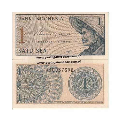 INDONÉSIA- NOTA DE 1 SEN 1964 (NÃO CIRCULADA)