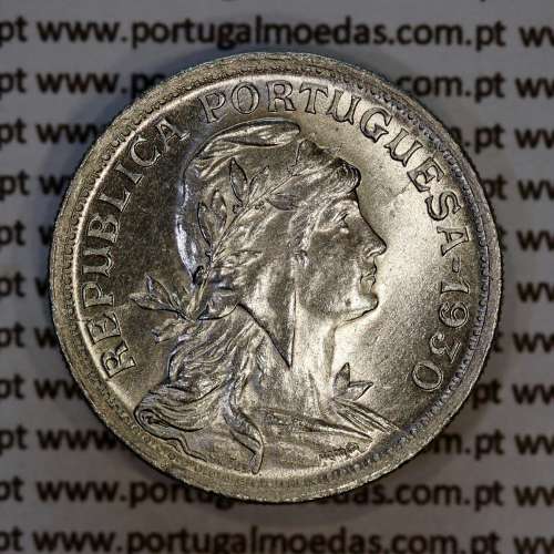 50 Centavos 1930 Alpaca, $50 Centavos 1930 da Republica Portuguesa, (Bela/Soberba), World Coins Portugal KM 577