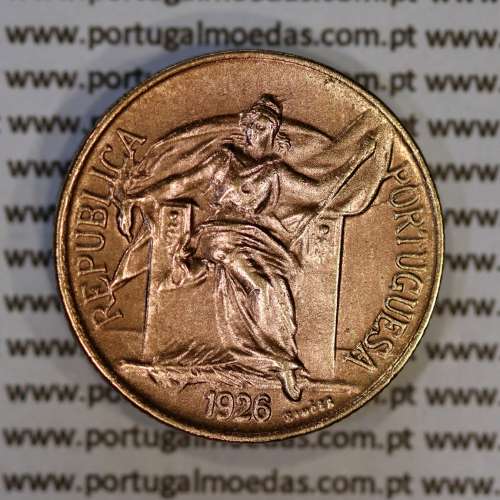 Portugal, coin of 50 Centavos 1926 Aluminium-bronze of Portuguese Republic, (AU/UNC), World Coins Portugal KM 575