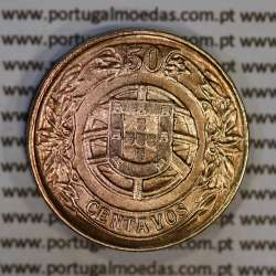 Portugal, coin of 50 Centavos 1926 Aluminium-bronze of Portuguese Republic, (AU/UNC), World Coins Portugal KM 575
