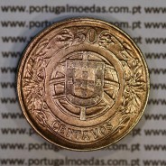 Portugal, coin of 50 Centavos 1926 Aluminium-bronze of Portuguese Republic, (AU/UNC), World Coins Portugal KM 575