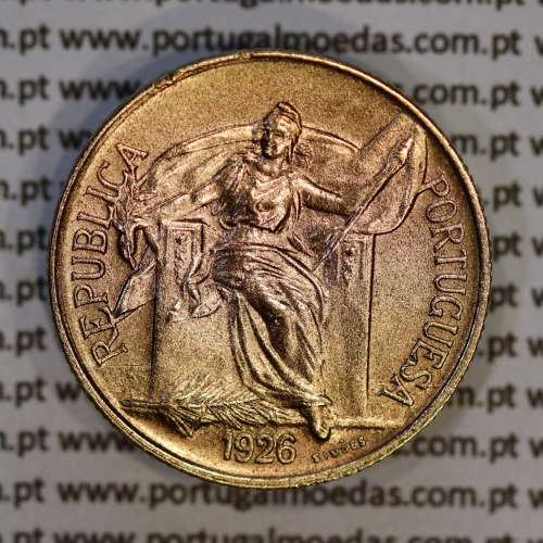 Portugal, coin of 50 Centavos 1926 Aluminium-bronze of Portuguese Republic, (AU), World Coins Portugal KM 575