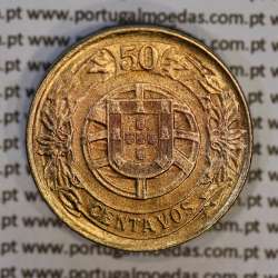 50 Centavos 1926 Bronze-Alumínio, $50 centavos 1926 Alumínio-Bronze Republica Portuguesa, (Bela), World Coins Portugal KM 575 01