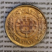 Portugal, coin of 50 Centavos 1926 Aluminium-bronze of Portuguese Republic, (AU), World Coins Portugal KM 575