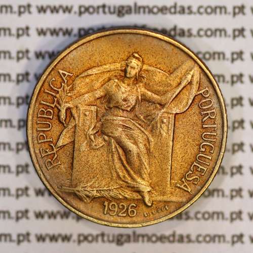 Portugal, coin of 50 Centavos 1926 Aluminium-bronze of Portuguese Republic, (VF+), World Coins Portugal KM 575