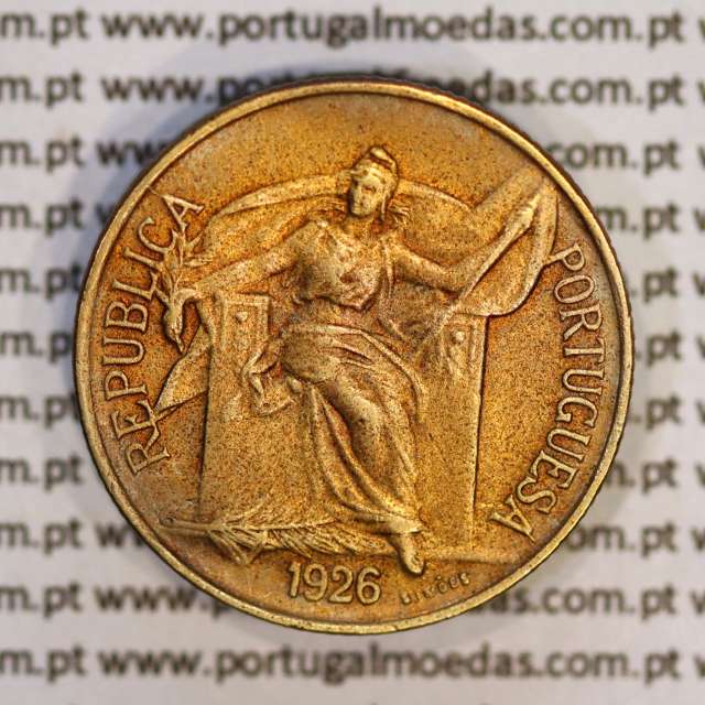 50 Centavos 1926 Bronze-Alumínio, $50 centavos 1926 Alumínio-Bronze Republica Portuguesa, (MBC+), World Coins Portugal KM 575