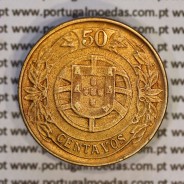50 Centavos 1926 Bronze-Alumínio, $50 centavos 1926 Alumínio-Bronze Republica Portuguesa, (MBC+), World Coins Portugal KM 575