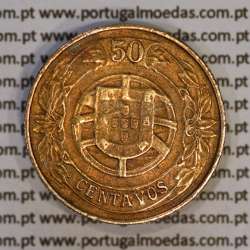 50 Centavos 1926 Bronze-Alumínio, $50 centavos 1926 Alumínio-Bronze Republica Portuguesa, (MBC+), World Coins Portugal KM 575