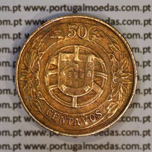 50 Centavos 1926 Bronze-Alumínio, $50 centavos 1926 Alumínio-Bronze Republica Portuguesa, (MBC+), World Coins Portugal KM 575