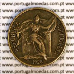 50 Centavos 1926 Bronze-Alumínio, $50 centavos 1926 Alumínio-Bronze Republica Portuguesa, (MBC+), World Coins Portugal KM 575 1