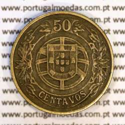 50 Centavos 1926 Bronze-Alumínio, $50 centavos 1926 Alumínio-Bronze Republica Portuguesa, (MBC+), World Coins Portugal KM 575 1