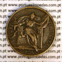 Portugal, coin of 50 Centavos 1926 Aluminium-bronze of Portuguese Republic, (VF), World Coins Portugal KM 575