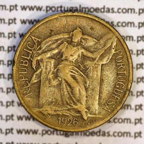 Portugal, coin of 50 Centavos 1926 Aluminium-bronze of Portuguese Republic, (F+/VF), World Coins Portugal KM 575