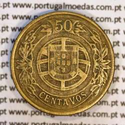 Portugal, coin of 50 Centavos 1926 Aluminium-bronze of Portuguese Republic, (F+/VF), World Coins Portugal KM 575