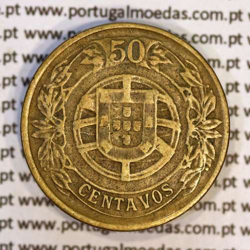 Portugal, coin of 50 Centavos 1926 Aluminium-bronze of Portuguese Republic, (F+/VF), World Coins Portugal KM 575