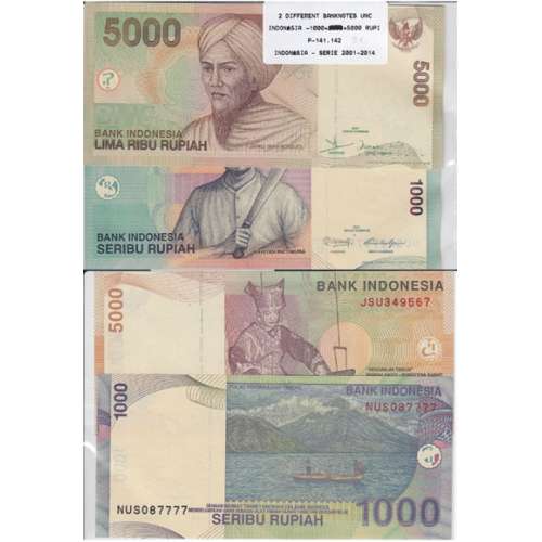 INDONÉSIA - LOTE DE 2 NOTAS DIFERENTES-SERIE 2001-2011 ( NÃO CIRCULADA )