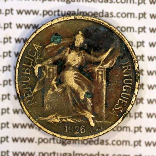 50 Centavos 1926 Bronze-Alumínio, $50 centavos 1926 Alumínio-Bronze Republica Portuguesa, (BC), World Coins Portugal KM 575
