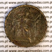Portugal, coin of 50 Centavos 1926 Aluminium-bronze of Portuguese Republic, (F-/G), World Coins Portugal KM#575