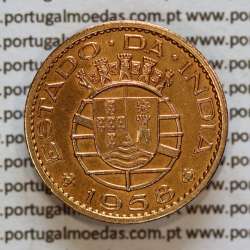 30 centavos 1958 bronze, $30 centavos 1958 Estado da Índia Portuguesa, (Bela-), World Coins India Portuguese KM 31