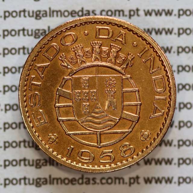 30 centavos 1958 bronze, $30 centavos 1958 Estado da Índia Portuguesa, (Bela-), World Coins India Portuguese KM 31